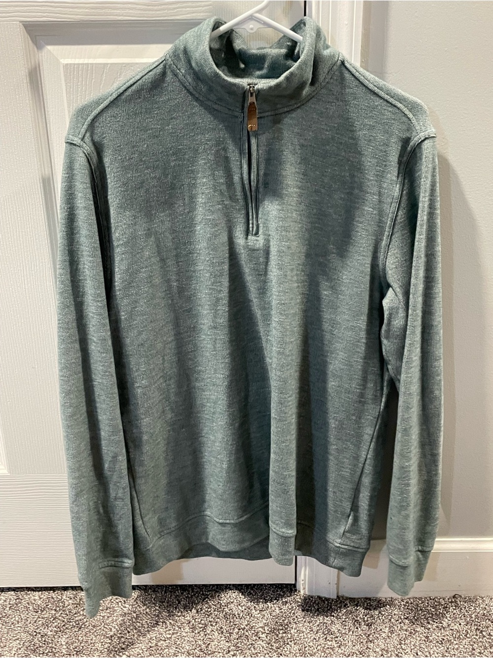 George Men's Half-Zip Sweater in Sage Green